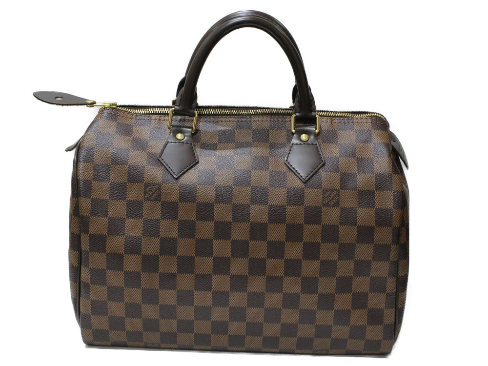 Louis Vuitton Damier Ebene Speedy Brown Handbag Brown